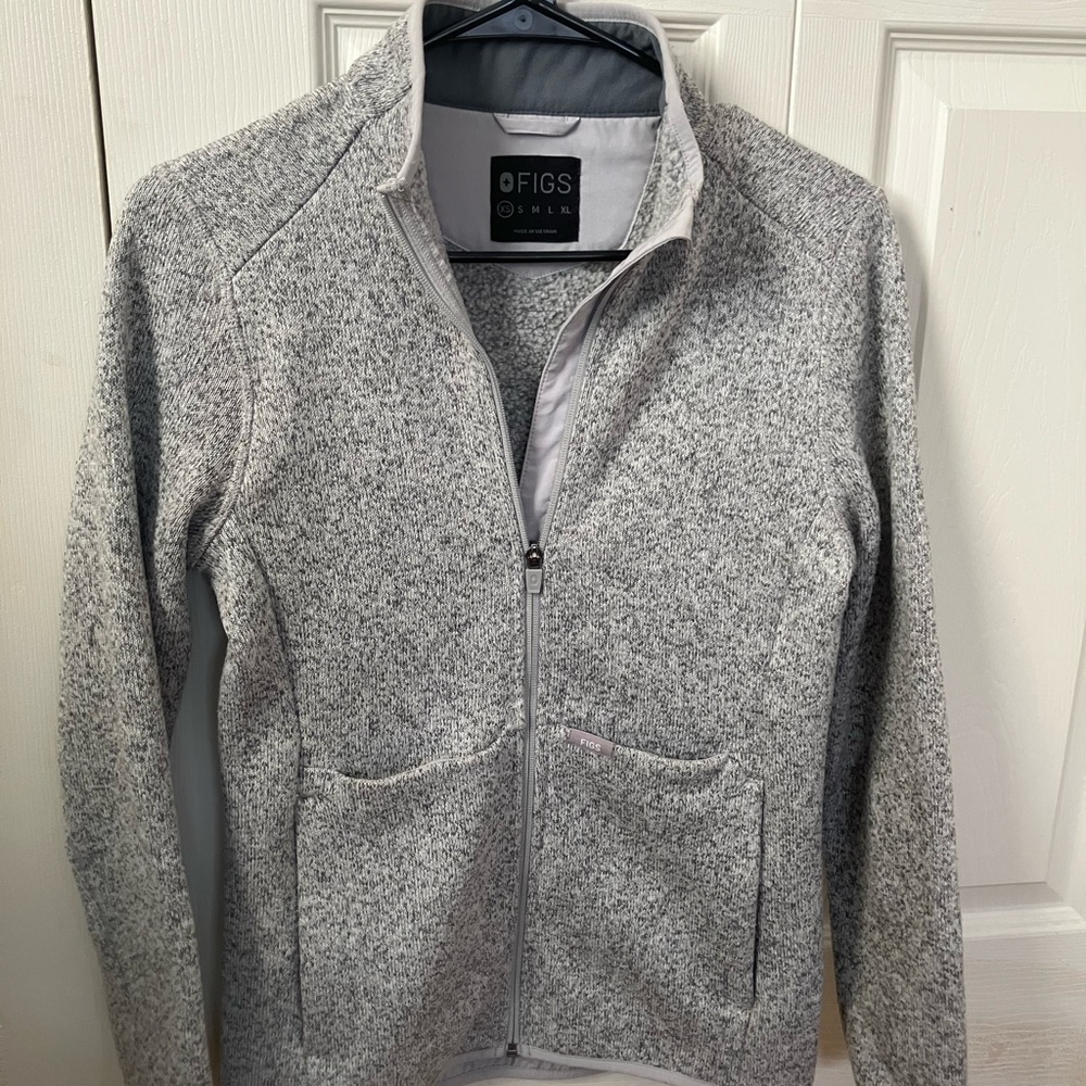 FIGS Grey zip-up- XS